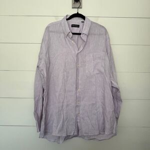 Bullock & Jones Men’s XL Purple Lavender Button Down Top Shirt Linen